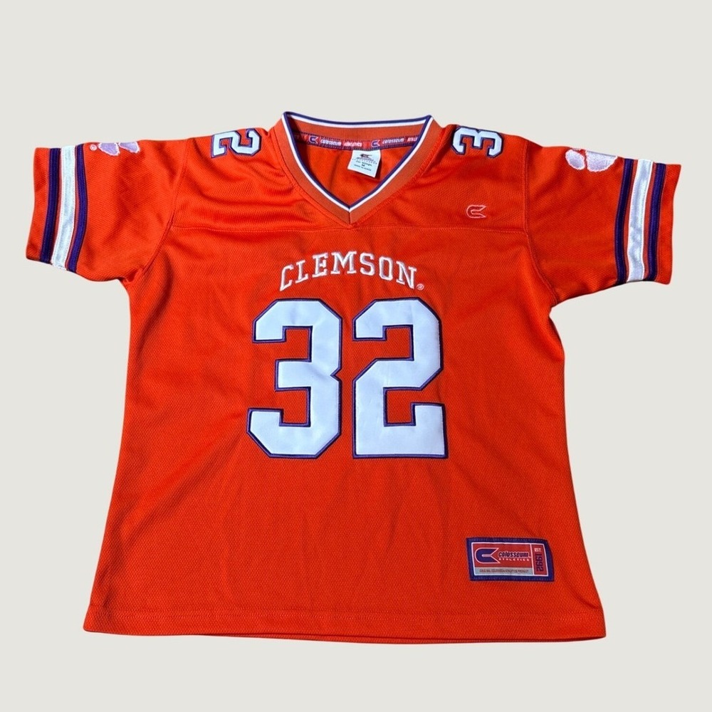 Colosseum Clemson Tigers Jersey Women Orange V-Neck Athletic SIZE M